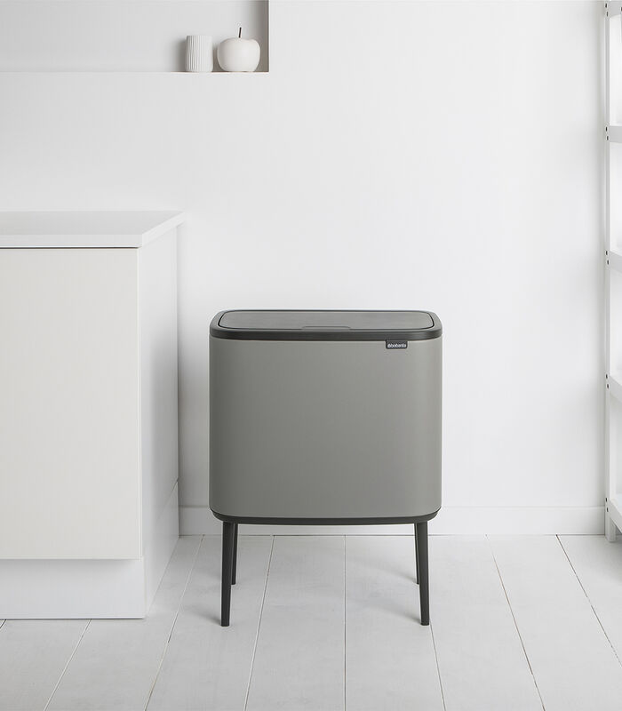 Bo Touch Bin, 3 x 11L - Mineral Concrete Grey image number 3