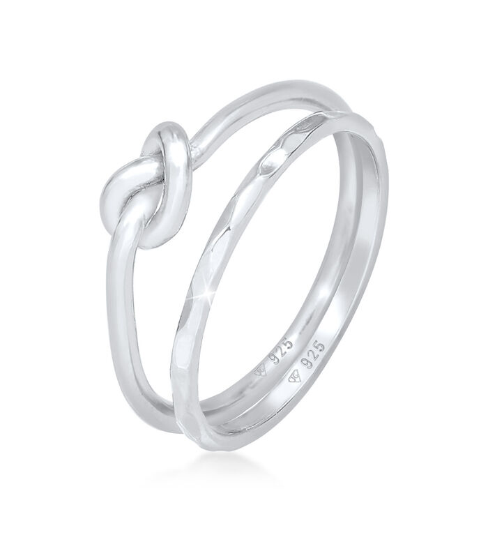 Ring Dames Duo Knot Trend Basic Minimal In 925 Sterling Zilver Verguld image number 0