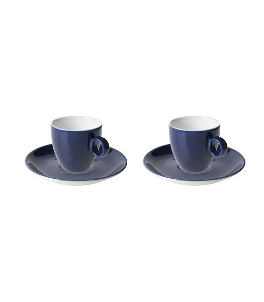 Tasse à café et soucoupe  Bart Color Cafe 17 cl 13,5 cm Porcelaine bleue 2 pièce(s)