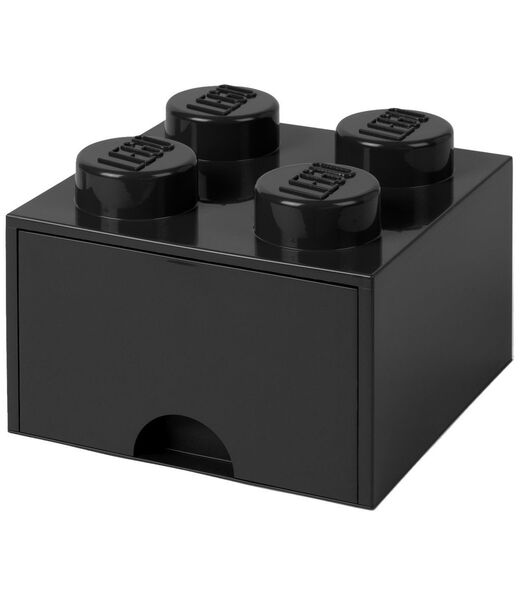 Boîte rangement Lego avec tiroir noir 25 x 25 x 18 cm