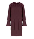 Bordeauxrode Tencel jurk met zakdetail image number 1