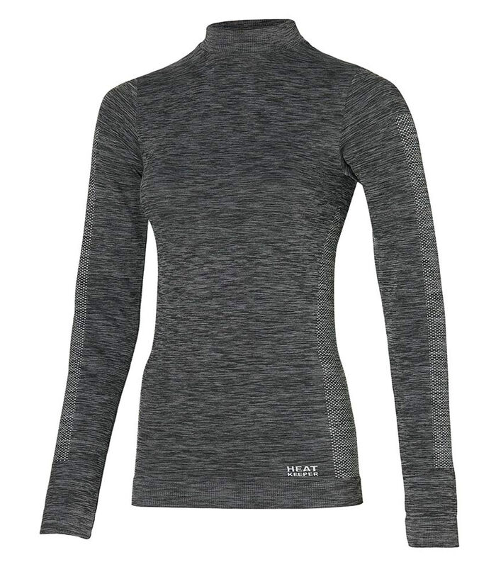 Premium Thermoshirt Dames met lange mouwen Zwart Melange image number 2