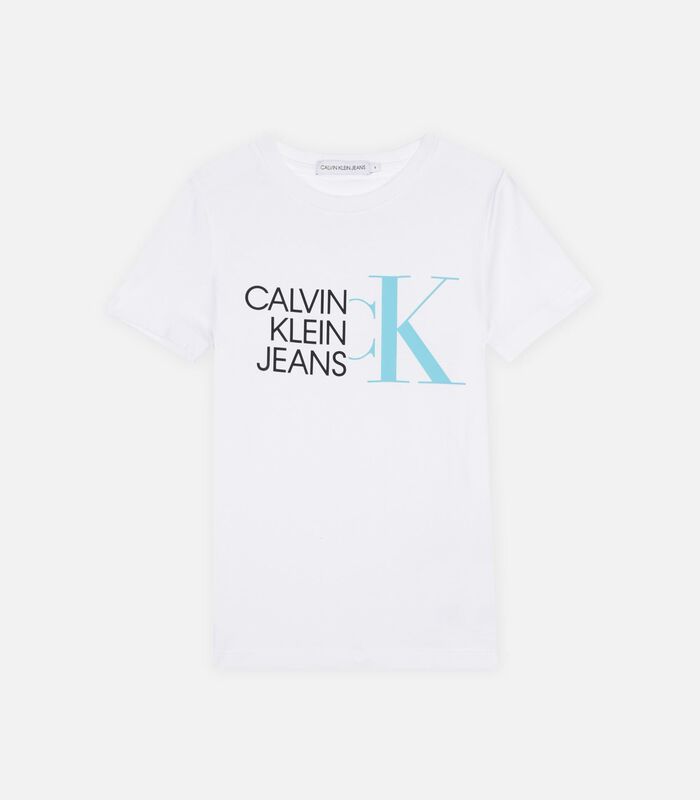 T-shirt wit met blauw CK logo image number 0