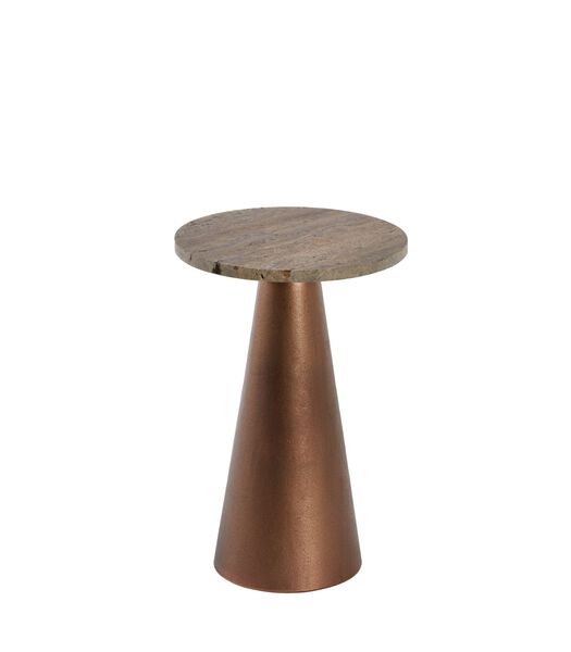 Table d'appoint Ynez - Brun/Cuivre - 29x29x43cm