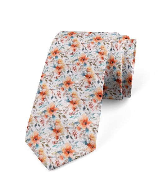 Cravate AVILA - imprimé fleuri - Fabriquée en Belgique