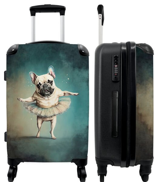 Bagage à main Valise avec 4 roues et serrure TSA (Chien - Tutu - Ballet - Abstrait - Portrait)