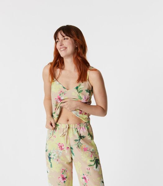 NUFIT GARDEN loose fit pyjamatop met bloemenmotief