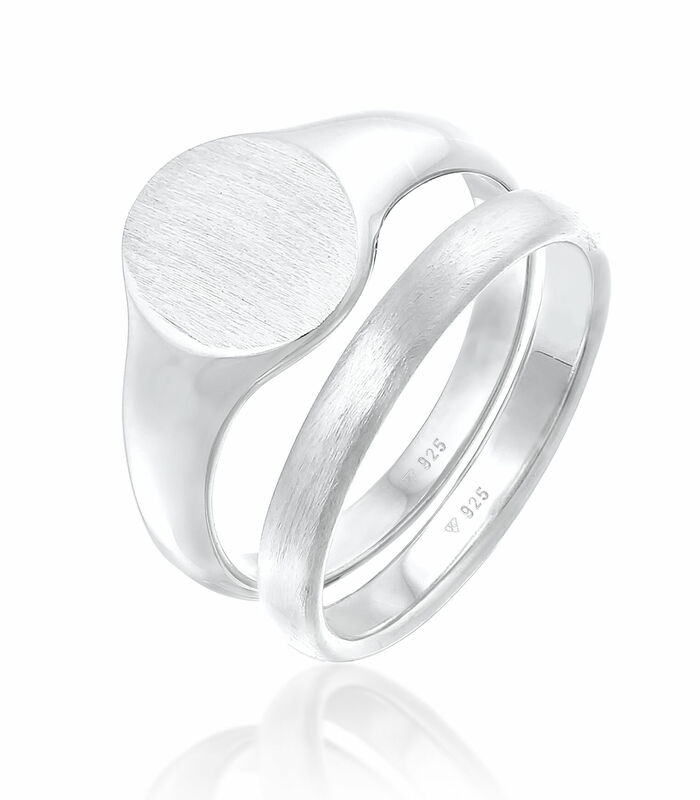Ring Heren Zegelring Ring Set Basic Minimal Trend In 925 Sterling Zilver image number 0