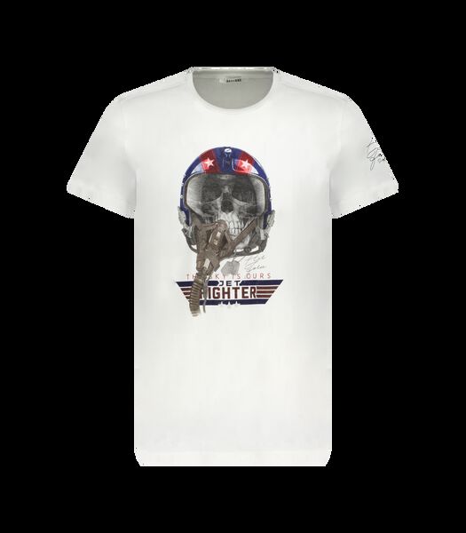 FIGHTER - T-shirt col rond coton