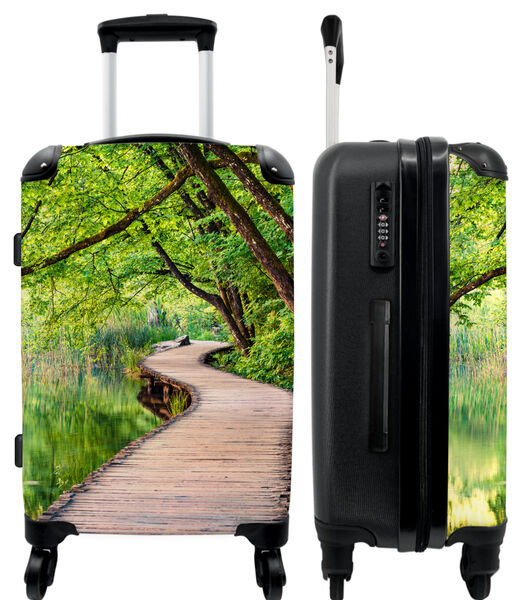 Handbagage Koffer met 4 wielen en TSA slot (Natuur - Water - Bomen - Pad)