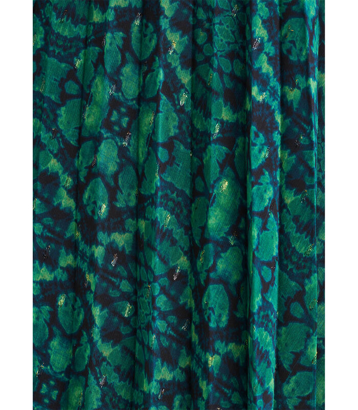 Lange geplooide rok in Tie & Dye gedrukte polyester sluier image number 4