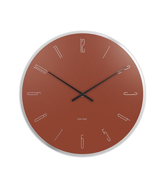 Horloge murale Mirror Numbers - argile brune - Ø40cm
