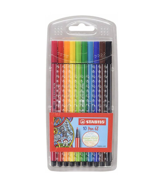 STABILO Pen 68 stylo-feutre Multicolore 10 pièce(s)