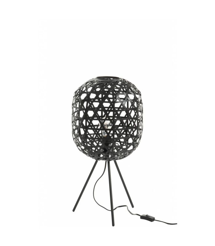 Bamboo Light - Lampe à poser - cylindre - bambou - noir - tripode - métal image number 2