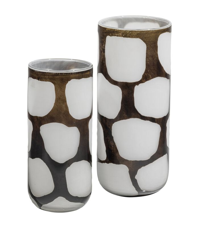 Handmade Vase - Verre - Noir/Blanc - 28x12x12  - Blair image number 4