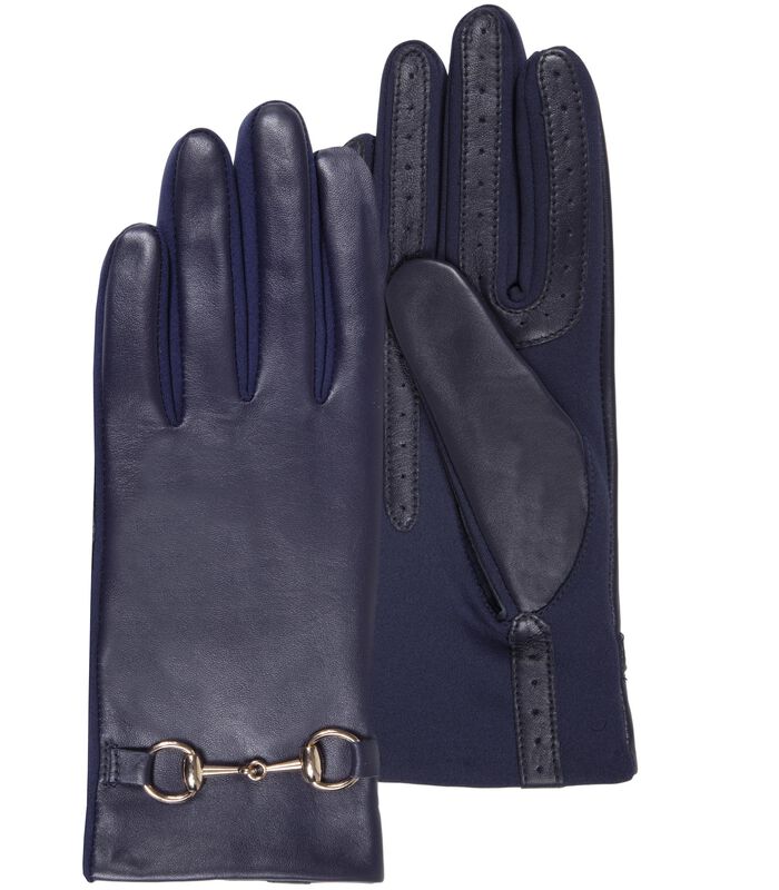 Schapenleren handschoenen voor dames Navy image number 0