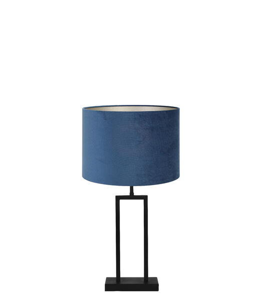 Lampe de table Shiva/Velours - Noir/Bleu - Ø30x62cm