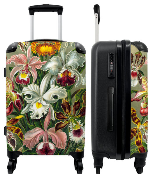 Valise spacieuse avec 4 roues et serrure TSA (Fleurs - Œuvre d'art - Haeckel - Plantes - Maîtres anciens)