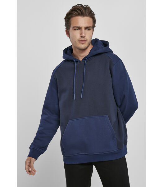Sweatshirt à capuche 2-tone fake raglan