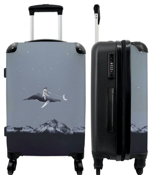 Handbagage Koffer met 4 wielen en TSA slot (Abstract - Walvis - Jongen - Bergen)