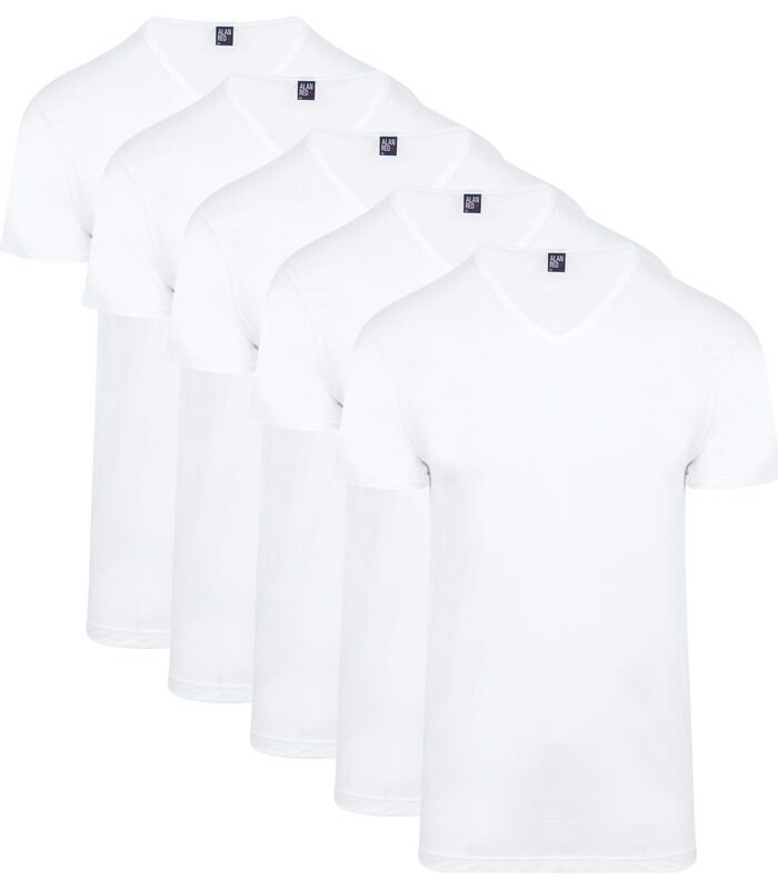 Vermont T-Shirt V-Hals Wit 5 pack image number 0