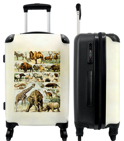 Handbagage Koffer met 4 wielen en TSA slot (Vintage - Wilde dieren - Safari - Illustratie - Kunst)