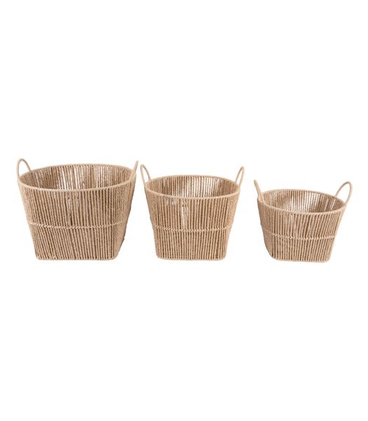 Ornement Basket Set Store, Set of 3 - Naturel - 40.3x37.7x31.5cm