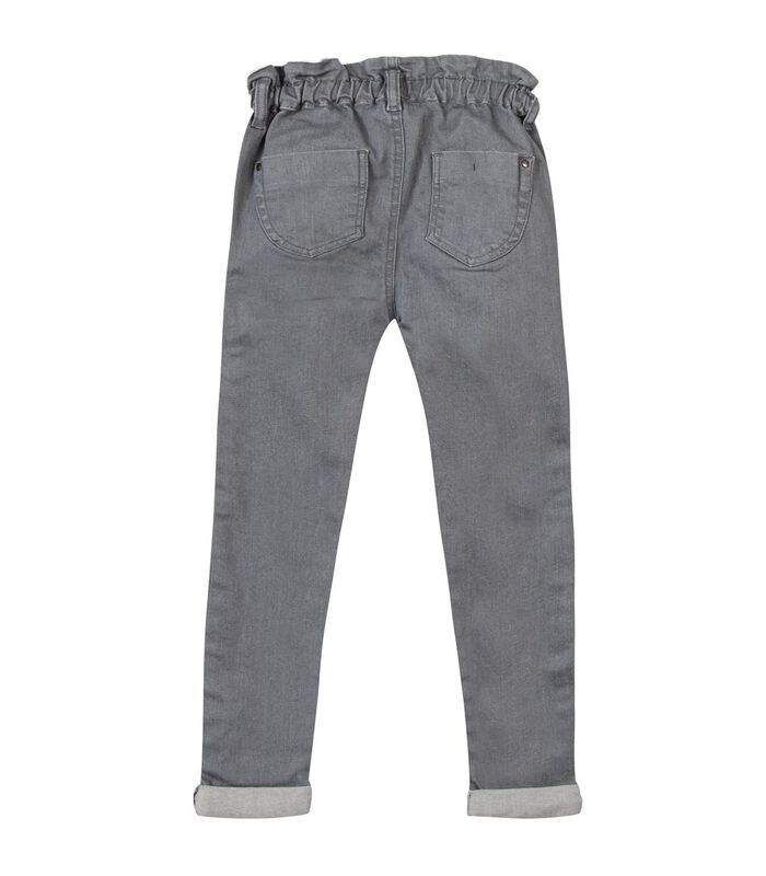 Elastische tailleband mom jeans met borduursel image number 1