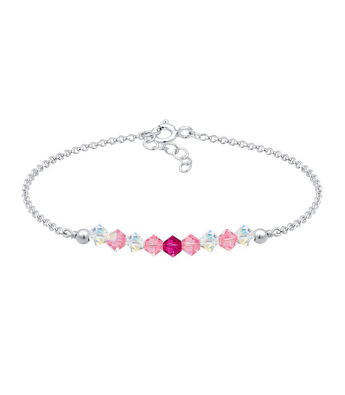 Bracelet Perles Pour Enfants Roses Avec Cristaux En Argent Sterling 925 image number 4