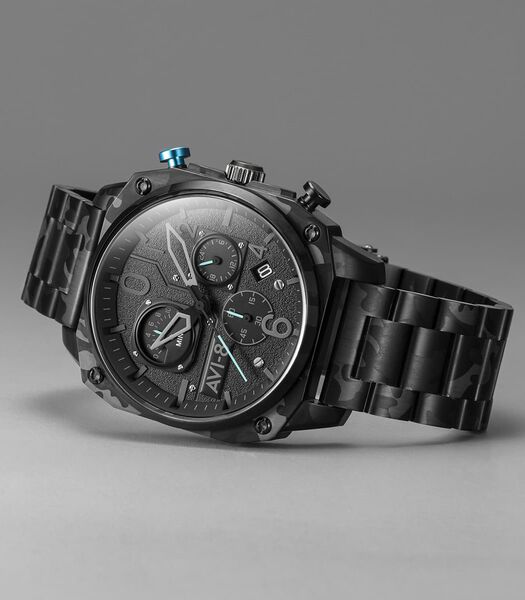 Montre homme quartz japonais chronographe - Bracelet acier inoxydable - Date - Hawker Hunter