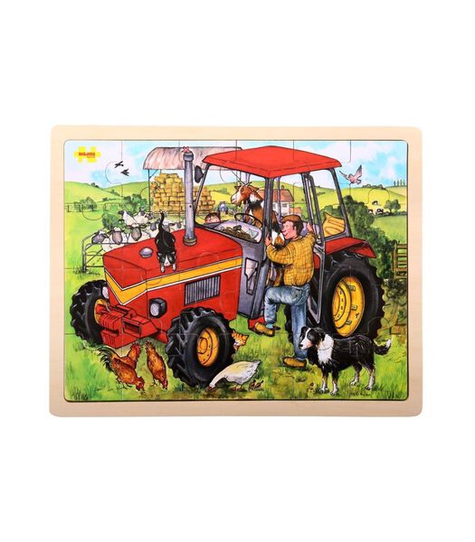 Bigjigs Puzzle en bois Tracteur - 24 pièces
