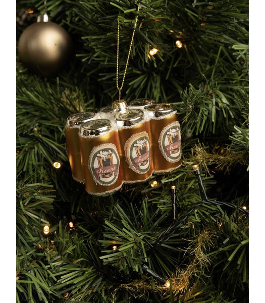 Boule de Noël  Six pack de bouteille de bière 9 cm