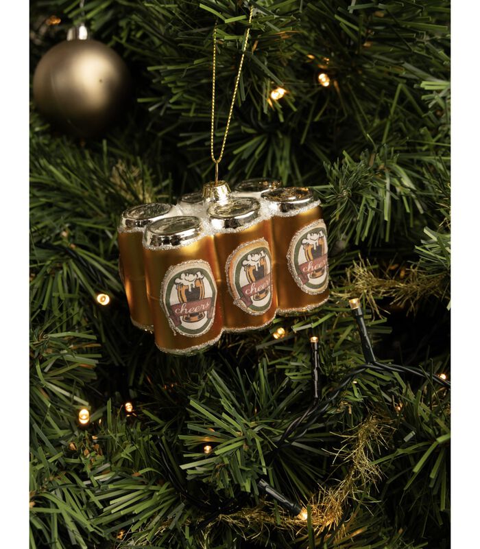 Boule de Noël  Six pack de bouteille de bière 9 cm image number 1