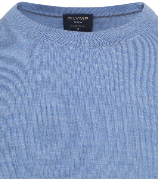 Olymp Pull Col Rond Wool Bleu Claire