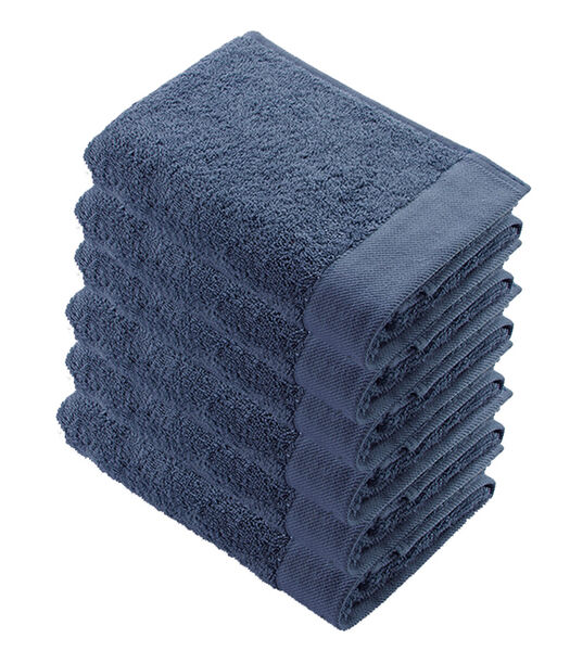 6x Remade Cotton Handdoeken 50x100 cm Blauw