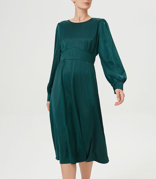 Aangepaste en wijd uitlopende vloeibare blouse -jurk
