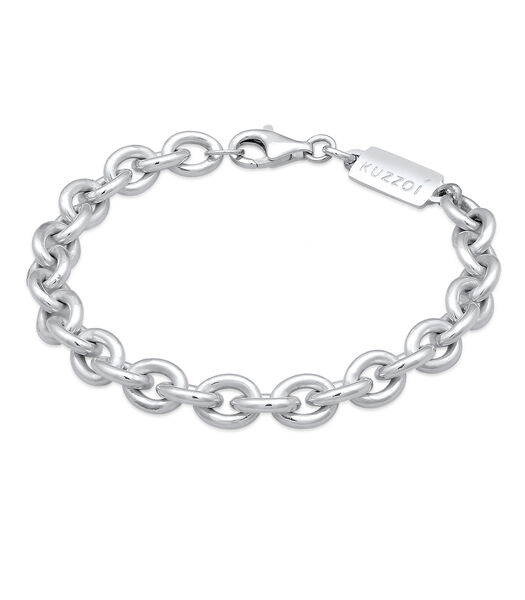 Armband Heren Schakel Ruw Basis In 925 Sterling Zilver