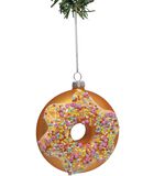 Kerstbal Donut Roze Confetti 10 cm image number 1