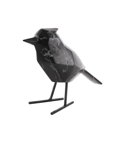 Ornament Bird - Marmerprint Zwart - 9x24x18,5cm