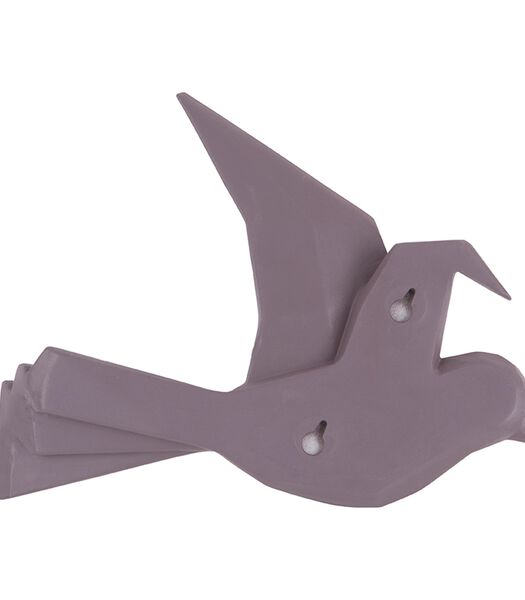 Attache murale Origami Bird - violet foncé - 25,3x4,6x20,7cm