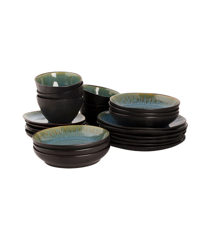 Serviesset Lotus Stoneware 6 persoons 24delig Turquoise image number 0