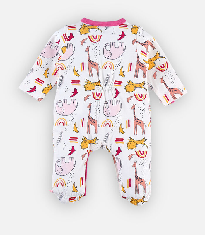 Jersey pyjama met dierenprint, lichtroos image number 3
