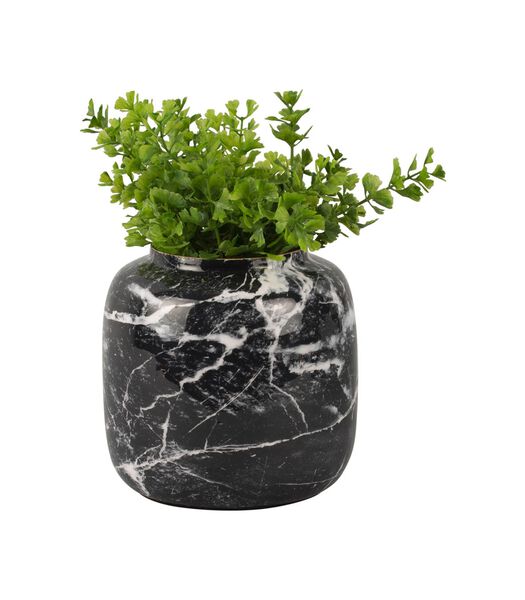 Vase Marbre Look - Noir - 19,5x19,5x19,5 cm