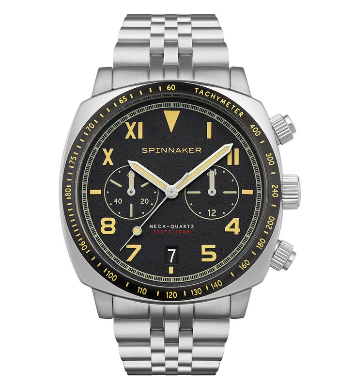 Japans quartz chronograaf herenhorloge - Roestvrij stalen armband - Datum - Hull California Chrono image number 0
