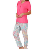Pyjama pantalon t-shirt Colored Diamonds rose image number 2