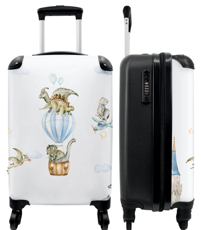 Shop NoBoringSuitcases Handbagage Koffer met 4 wielen TSA slot (Dinosaurus - Luchtballon - Jongen - Kids - - Sterren) inno.be voor 99.95 EUR. EAN: 8720948537889