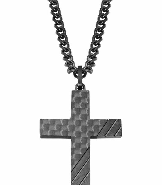 Chaîne avec pendentif pour hommes, acier inoxydable | croix