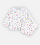 Pyjama 2 pièces fleuri en velours, multicolore image number 3