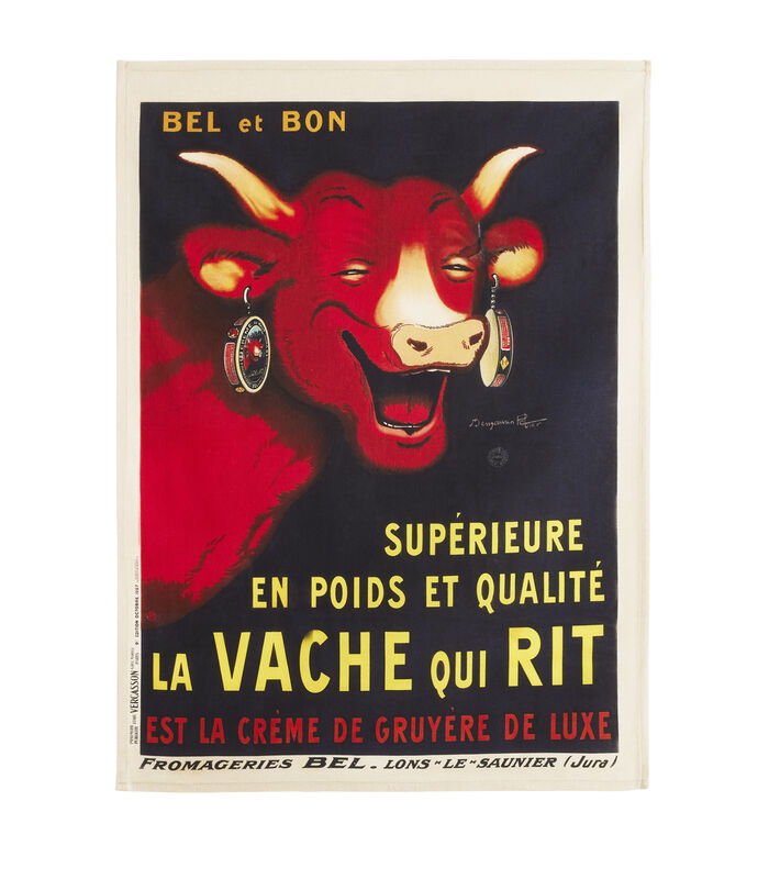 Coucke - Bel et Vache qui rit - Katoenen theedoek met print 50 x 75 cm image number 0