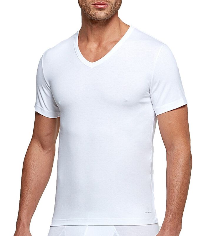 T-shirt col V tricot de peau innovation régulateur de température image number 0